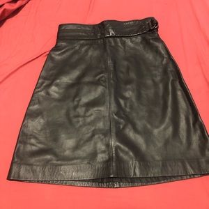 BNWT French Connection Black Leather Skirt